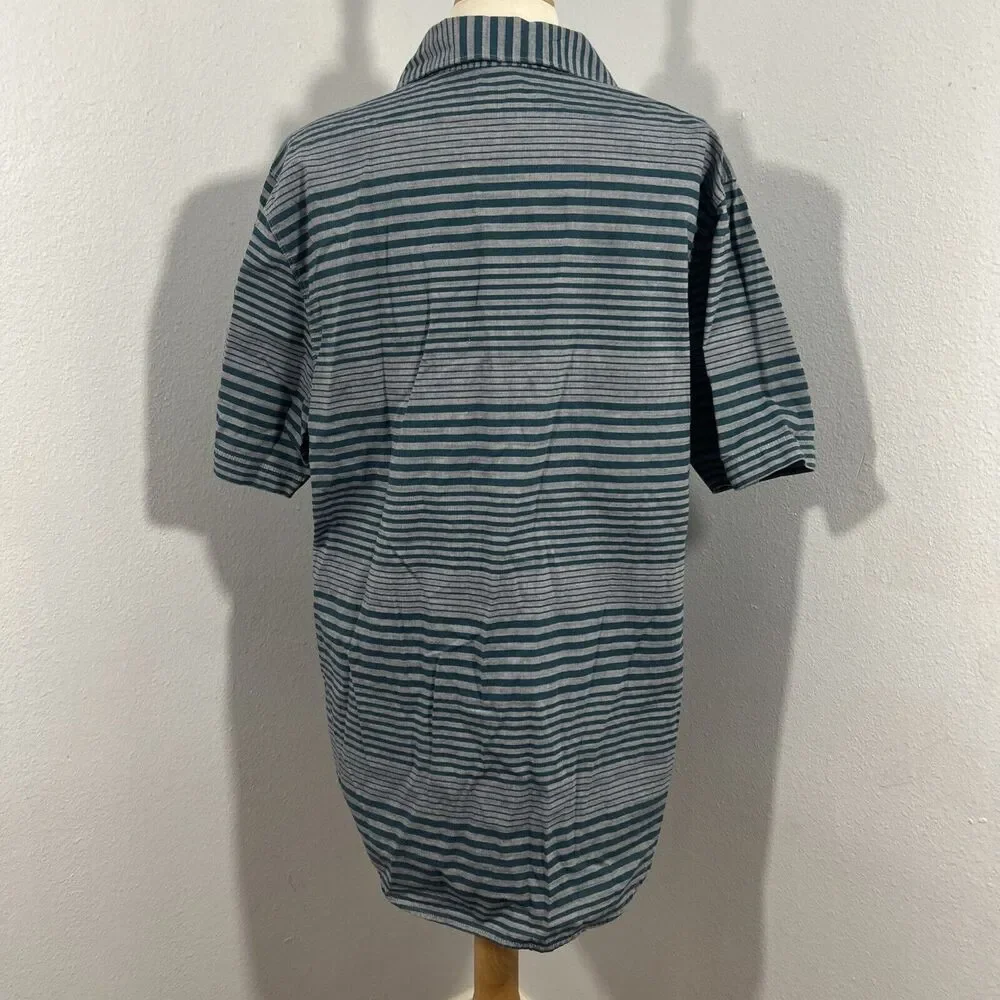 The North Face Shirt Mens Large Stripe‎ Short Sleeve Button Up